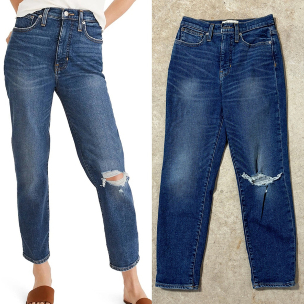 Madewell The Momjean Comfort Stretch Blue Jeans Women’s Size 25 High Rise Zipper
